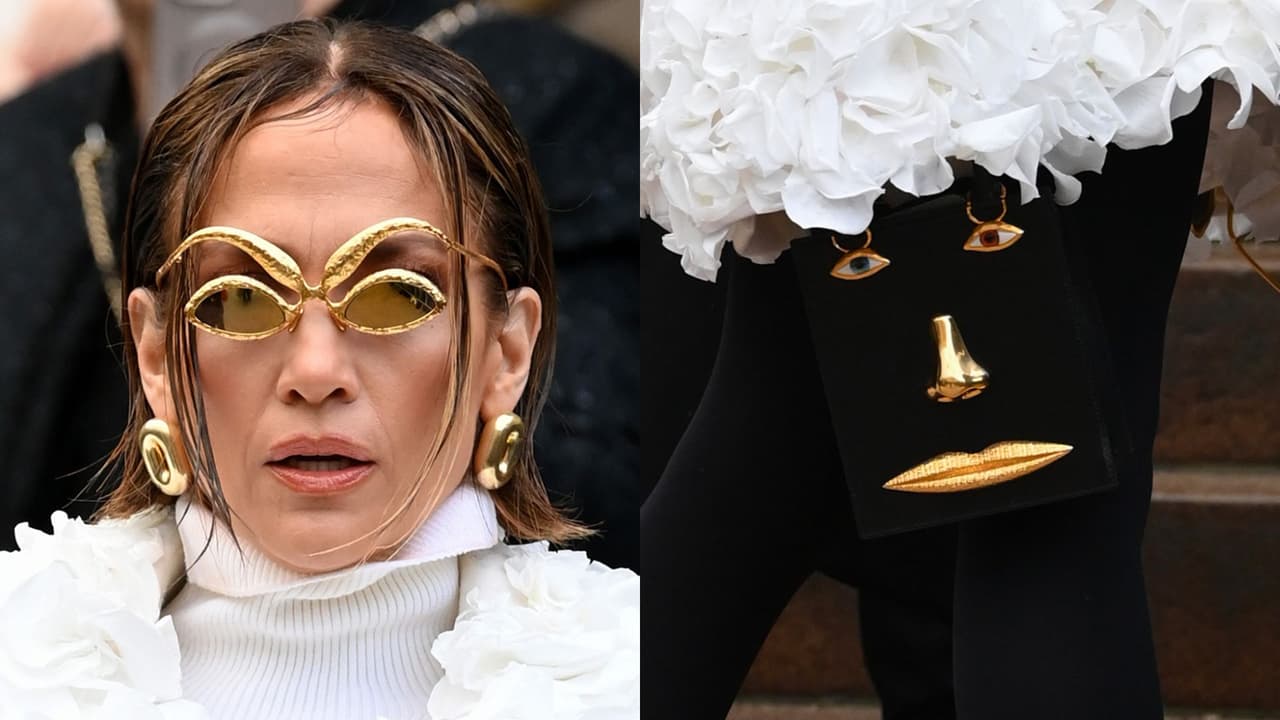 Sus gafas surrealistas y su bolso robaron la atención.