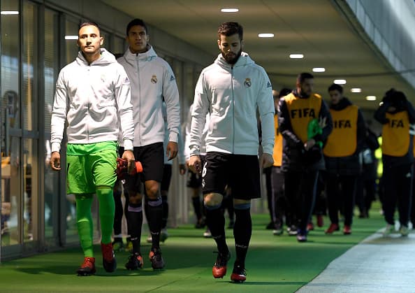 YOKOHAMA, JAPAN - DECEMBER 15: The Real Madrid player make their way out onto the pitch during the FIFA Club World Cup Semi Final match between Club America and Real Madrid at International Stadium Yokohama on December 15, 2016 in Yokohama, Japan. (Photo by Shaun Botterill - FIFA/FIFA via Getty Images)