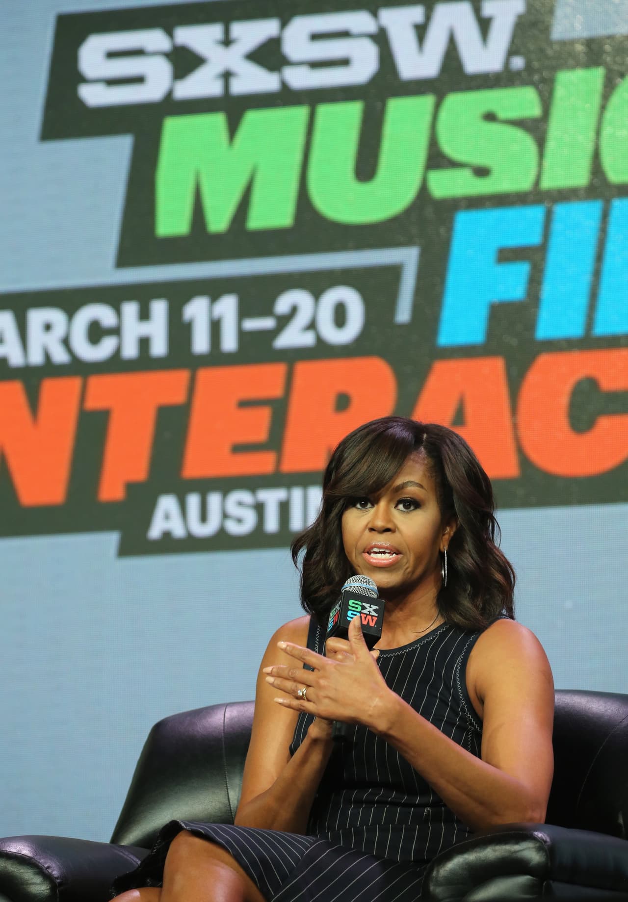 Obama estuvo acompañada de Missy Elliott, Queen Latifah, Diane Warner y la actriz Sophia Bush hablaron de la importancia de empoderar a las niñas en SXSW.