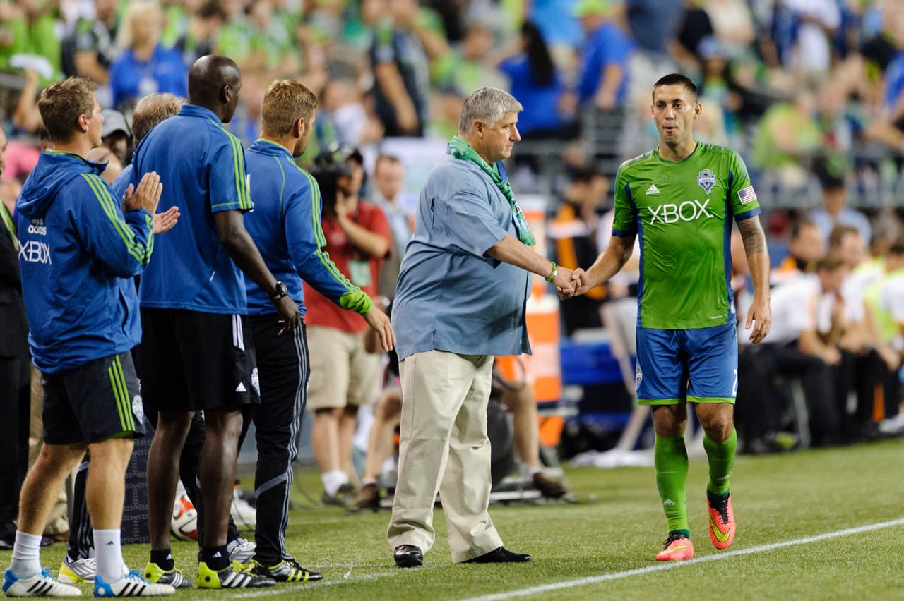 Sigi Schmid y Clint Dempsey Seattle Sounders
