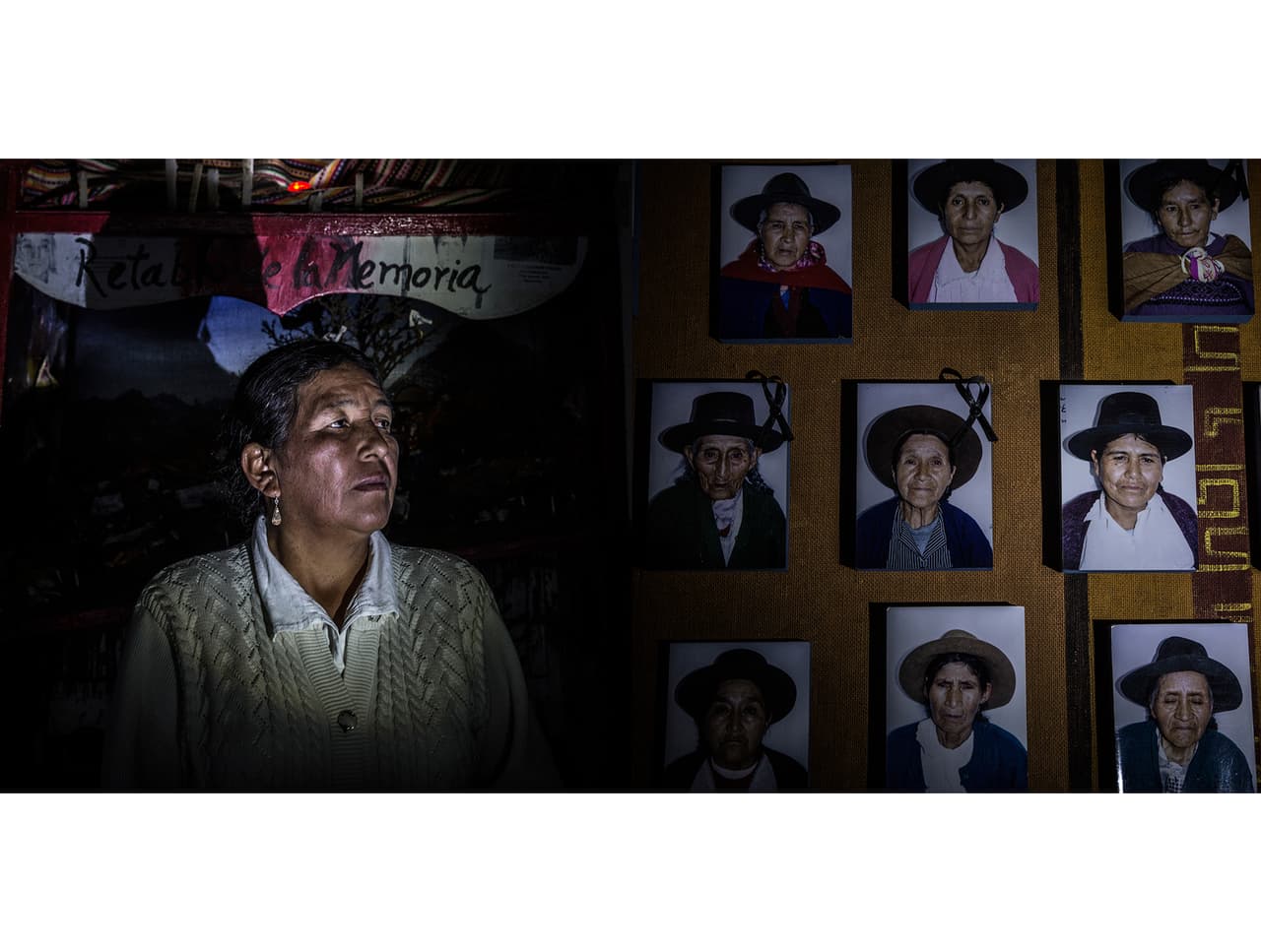 <b>WOMEN. </b>ANFASEP helps cases progress that many would rather forget. Several of the group’s members have died without having obtained justice. A reminder board in the association’s office.
<br>