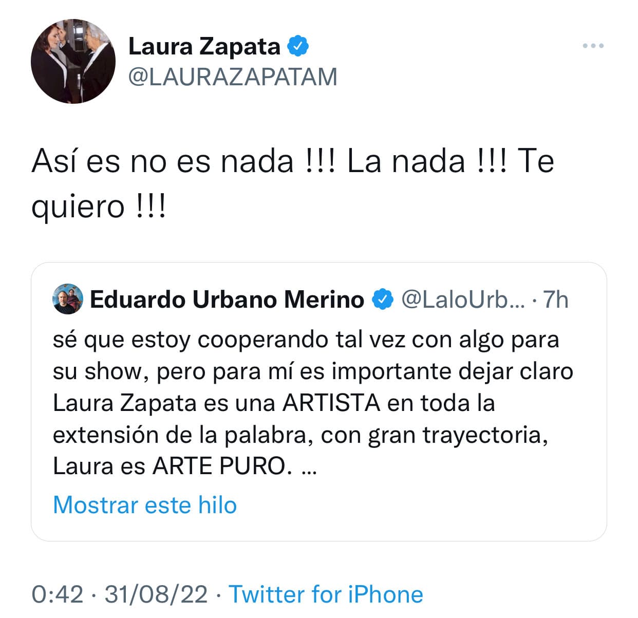 <b>"¡No es nada! ¡La nada!"</b>, opinó sobre Andrade. 
<br>