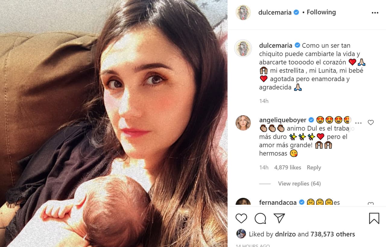 Cuando ocurrió la entrevista, la protagonista de 'Rebelde' preparaba su boda con Francisco Álvarez. Durante la charla confesó que soñaba con ser madre, "pues está convencida de que esta es una de las etapas más maravillosas de la pareja", reportó 
<a href="https://www.excelsior.com.mx/funcion/dulce-maria-a-favor-de-campana-contra-el-aborto/1345723" target="_blank">Excélsior</a>.