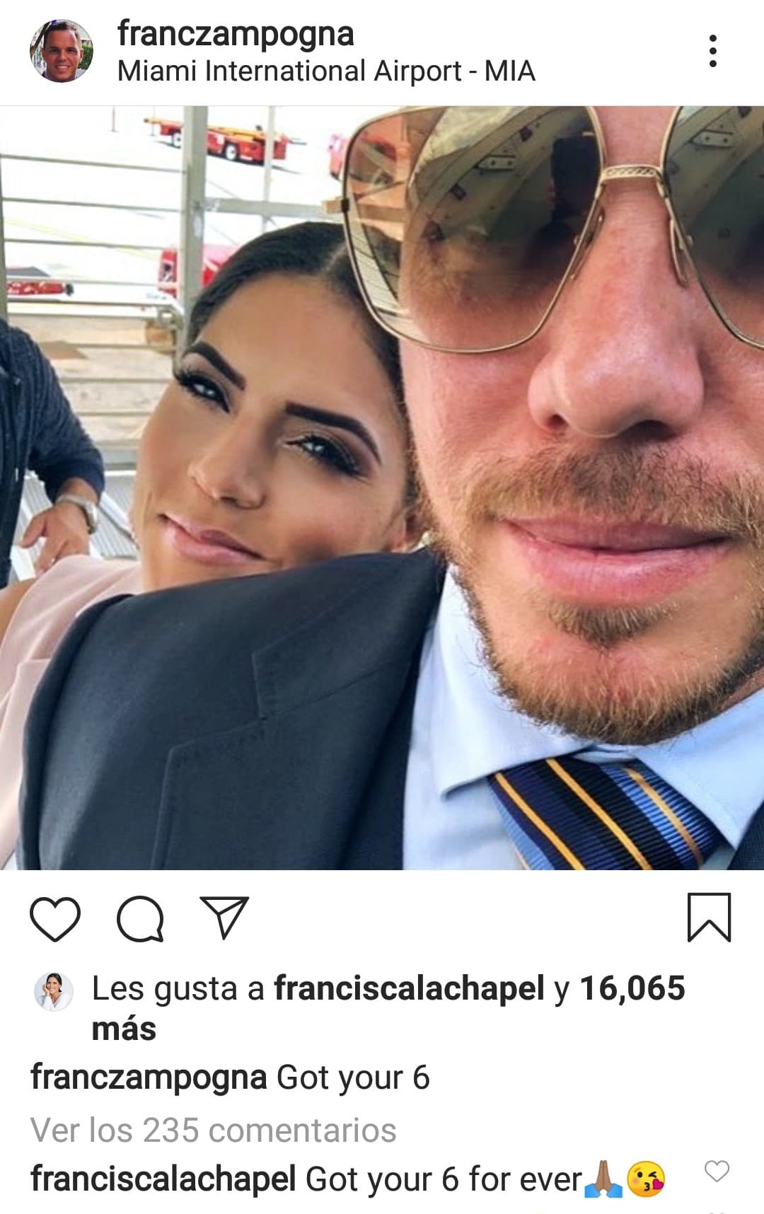 No hay duda que Francisca Lachapel recibe los más bellos halagos de parte de su prometido.