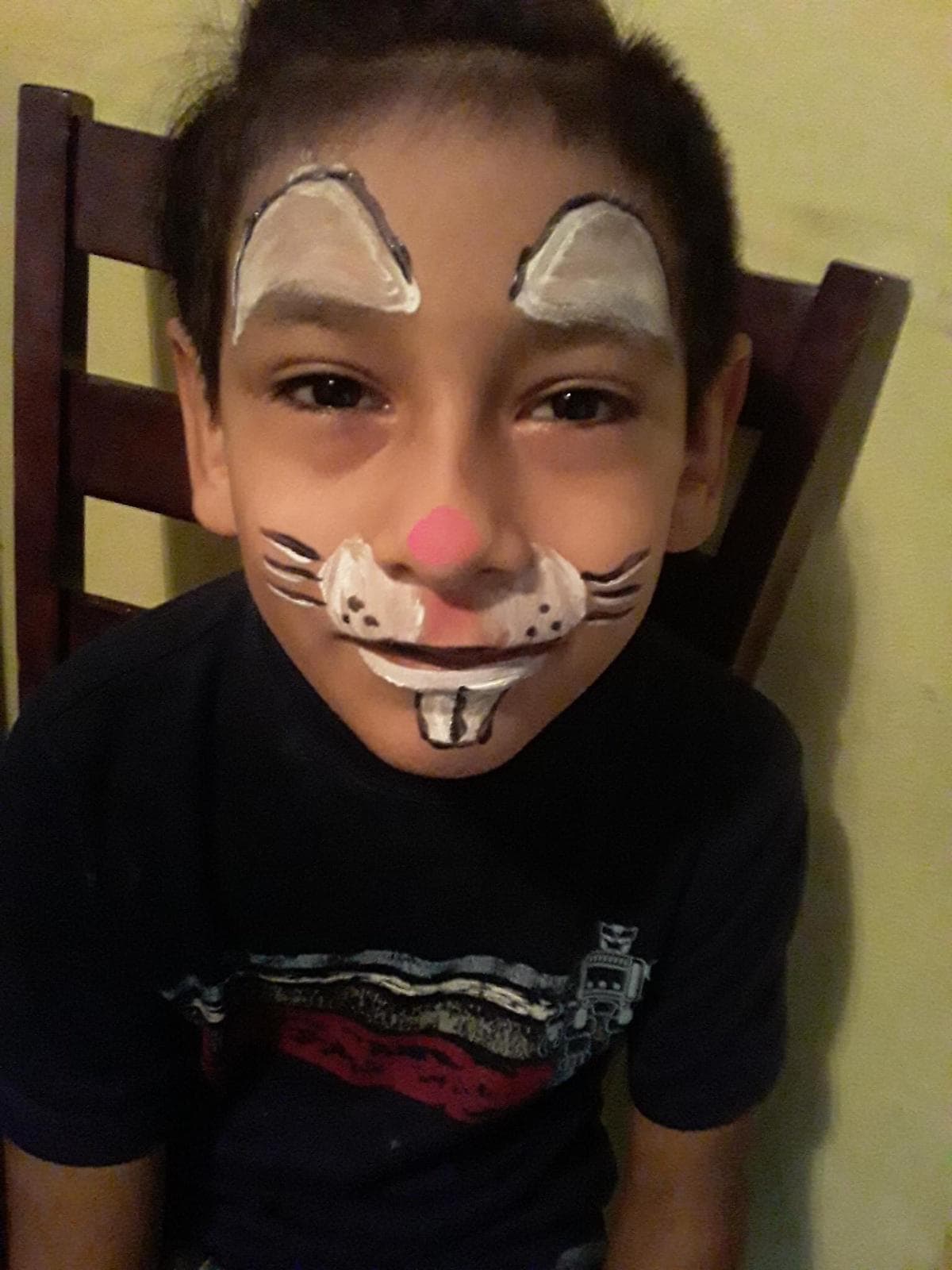 ¡Con la carita pintada!
<br>