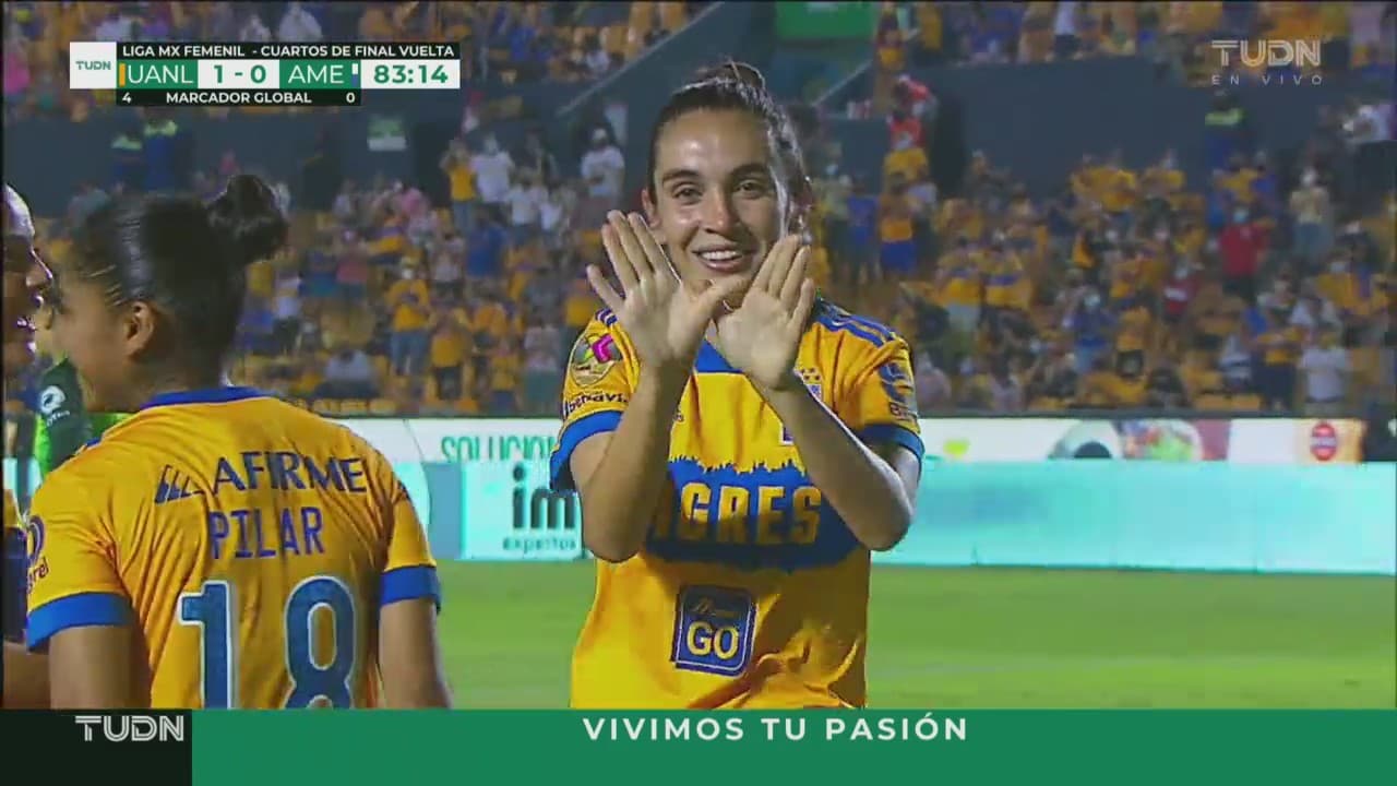 ¡Llega el gol! María Elizondo cierra un jugadón de Tigres para el 1-0