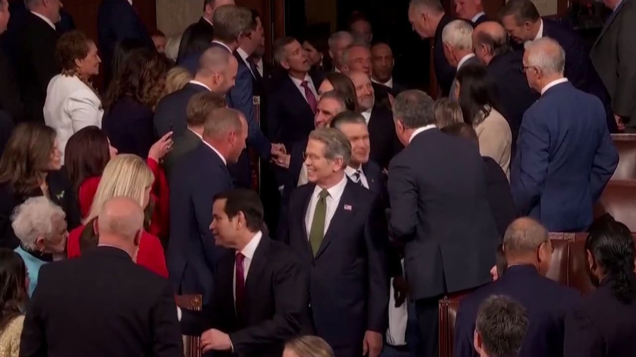 Así fue la entrada de miembros del Gabinete de Donald Trump al Congreso para discurso del estado de la Unión 2026