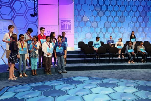 Entre Vanya y Gokul tuvieron que deletrear palabras tales como: bouquetière, caudillismo, thamakau, scytale, tantieme, cypseline, urgrund, filicite, myrmotherine, sprachgefuhl, zimocca, nixtamal, hippocrepiform, paroemiology, scacchite, pipsissewa, Bruxellois y pyrrhuloxia.