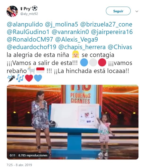A pesar de la mala racha del equipo en el Torneo de Clausura 2019 de la Liga MX. Pero, como buenos fanáticos, no dejan de apoyar a su equipo, por lo que están orgullosos de esta "chivahermanita".