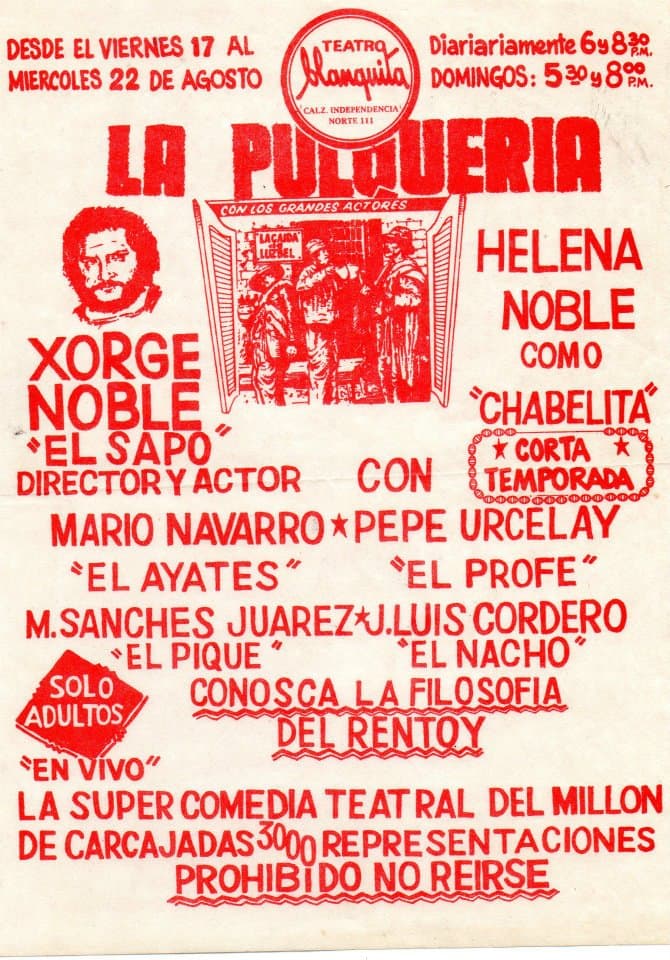 Con más de 30 años de trayectoria artística, Noble también fue productor teatral con puestas en escena como 'La pulquería'.