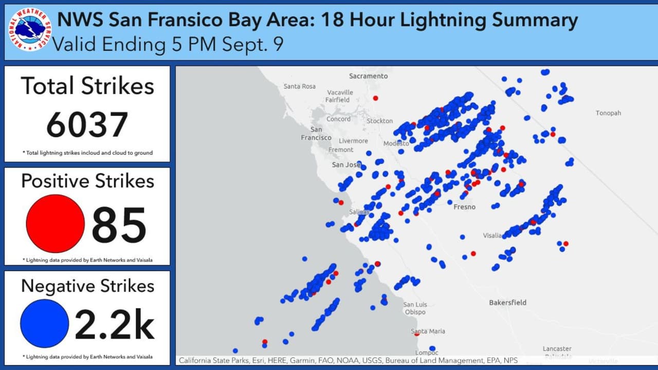 Espectáculo de luces natural: más de 6,000 rayos iluminan el Área de la Bahía