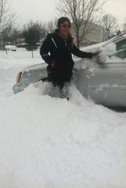 Alicia Garcia cuenta que su coche se atascó y ya no pudo salir.