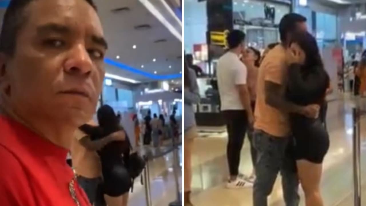 Hombre descubre a su novia infiel en pleno cine.
<br>