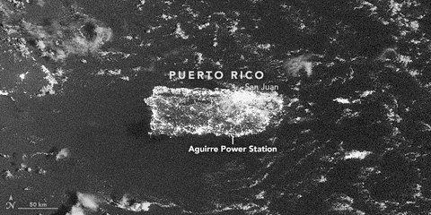 Imágenes de la NASA permiten ver la magnitud del daño eléctrico que dejó sin luz a Puerto Rico