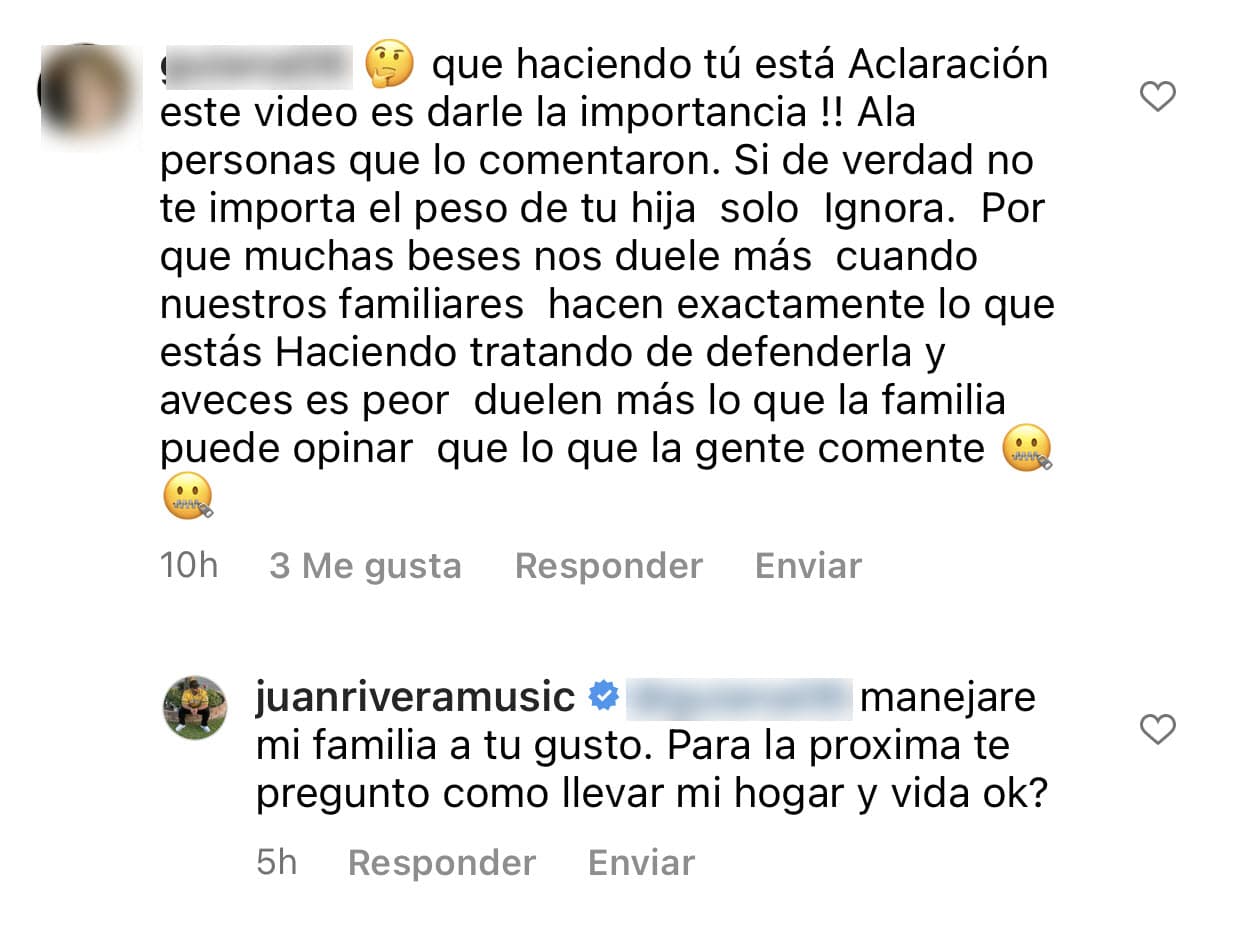 Hubo quienes hasta lo acusaron de salir a defenderla: 
<b>"Manejaré a mi familia a tu gusto"</b>, contestó de manera sarcástica a una fan. 
<br>