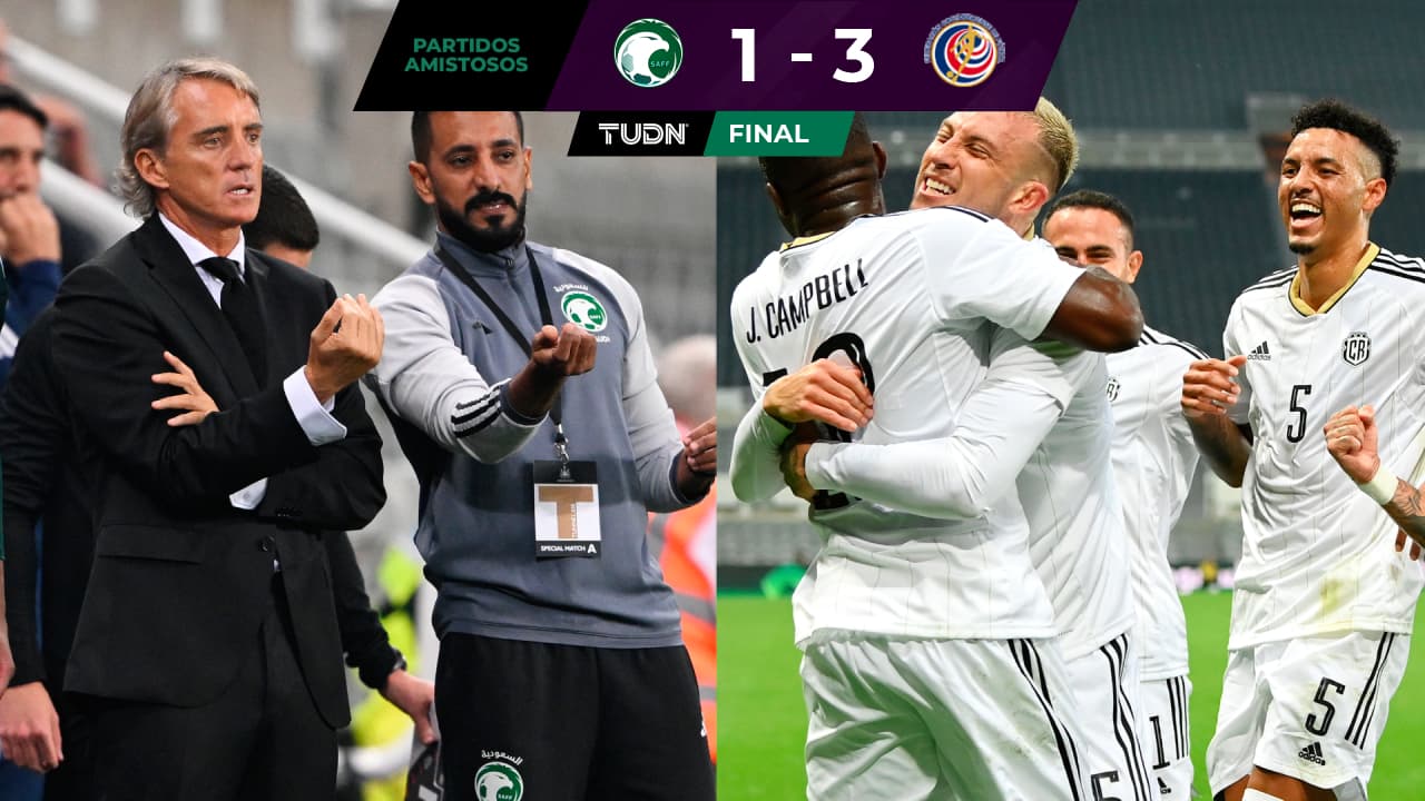 Costa Rica golea a Arabia Saudita en amistoso y debut de Roberto Mancini