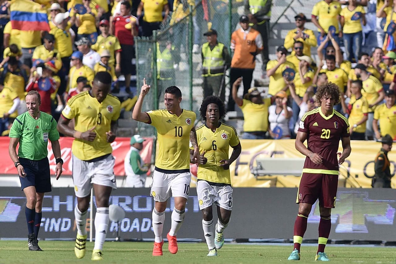 Colombia se metió a zona de clasificación rumbo a Rusia 2018 al vencer 2-0 a Venezuela