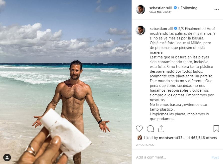 Y así fue, este 29 de noviembre Rulli terminó la espectativa y publicó la tercera fotografía en donde 
<b>se muestra al desnudo</b>, manos al aire, pero con un envase de plástico tapando sus partes íntimas, el cual es sostenido por su novia Angelique Boyer.