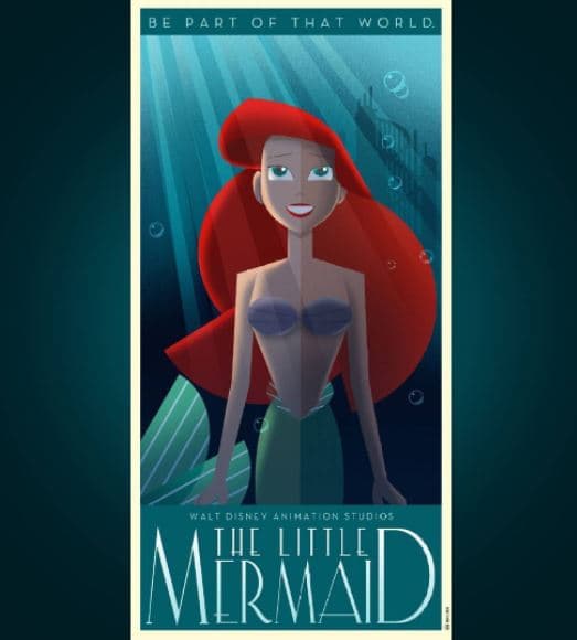 <b>'La sirenita'</b>
<br>Incluso la tipografía que empleó David G. Ferrero pertenece al art déco, ya que es palo seco con líneas rectas muy marcadas (opuesto a la famosa letra cursiva del siglo pasado).