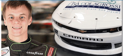 El verano pasado, Joey Gase, cuya madre murió de un aneurisma cerebral, promovió el trabajo de la fundación Lisa Colagrossi, durante una carrera de NASCAR.