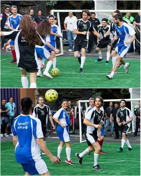 ¿Habías visto la faceta de Rulli de futbolista? Se ve que estaba muy concentrado.