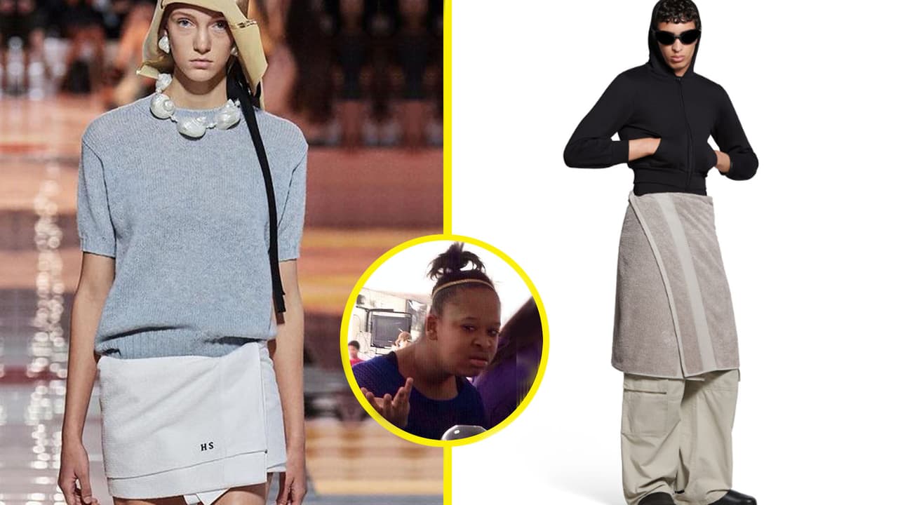 Balenciaga presenta una polémica falda en forma de toalla: Te sorprenderá lo que cuesta