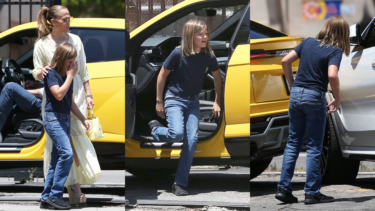JLo consuela al hijo de Ben Affleck tras chocar un auto a sus 10 años: fotos