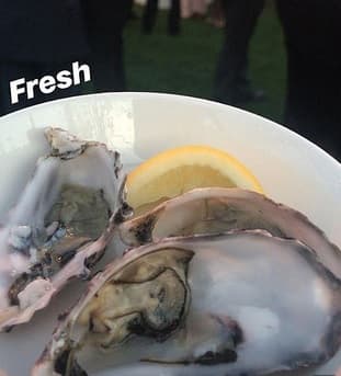 Fue por medio de las publicaciones de los invitados que se supo que la cena consistió en ensalada César, hamburguesas y papas a la francesa, aunque también 
<b>hubo ostras como aperitivo</b> más fresco.