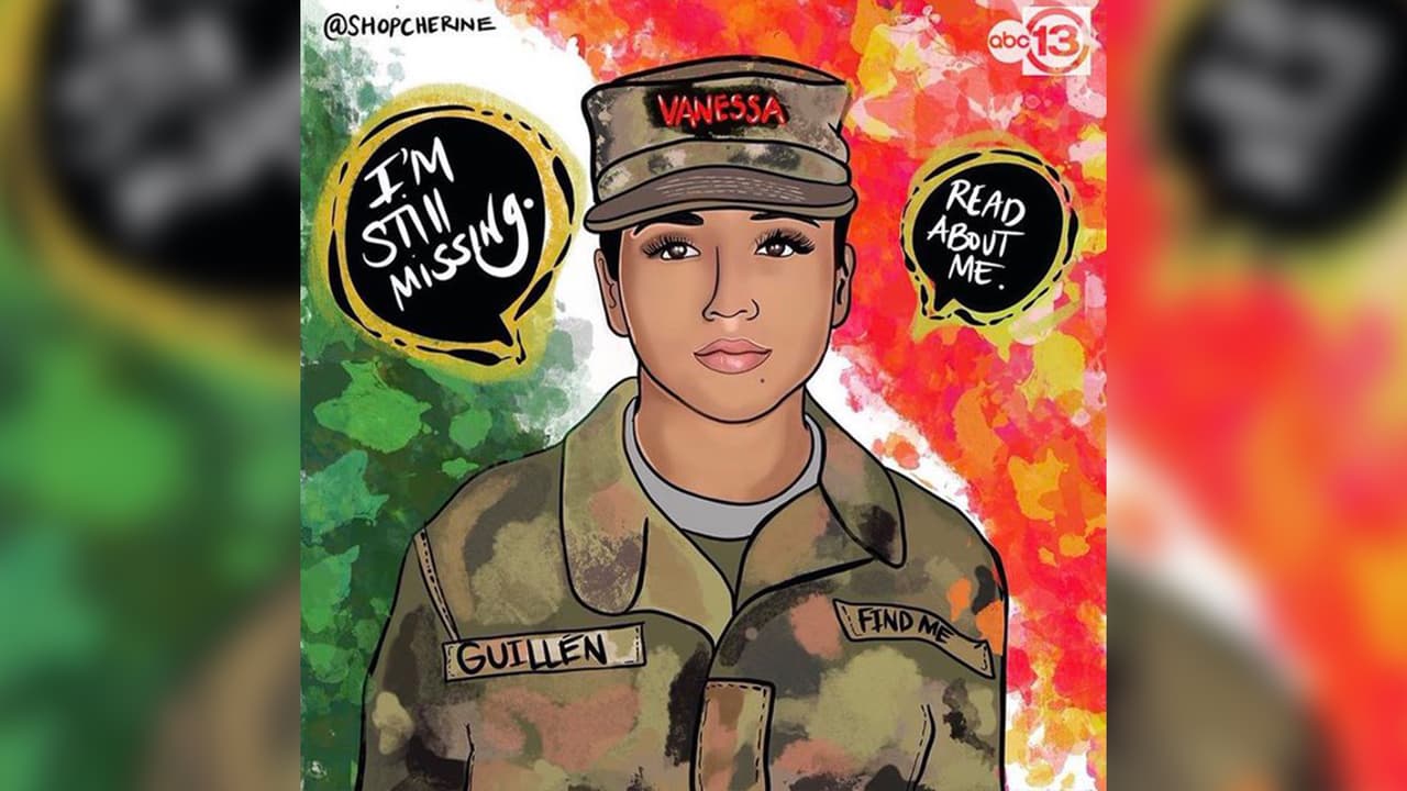 El usuario @Shopcherine compartió esta imagen de Vanessa basada en la fotografía donde porta su uniforme militar de la base de Fort Hood.