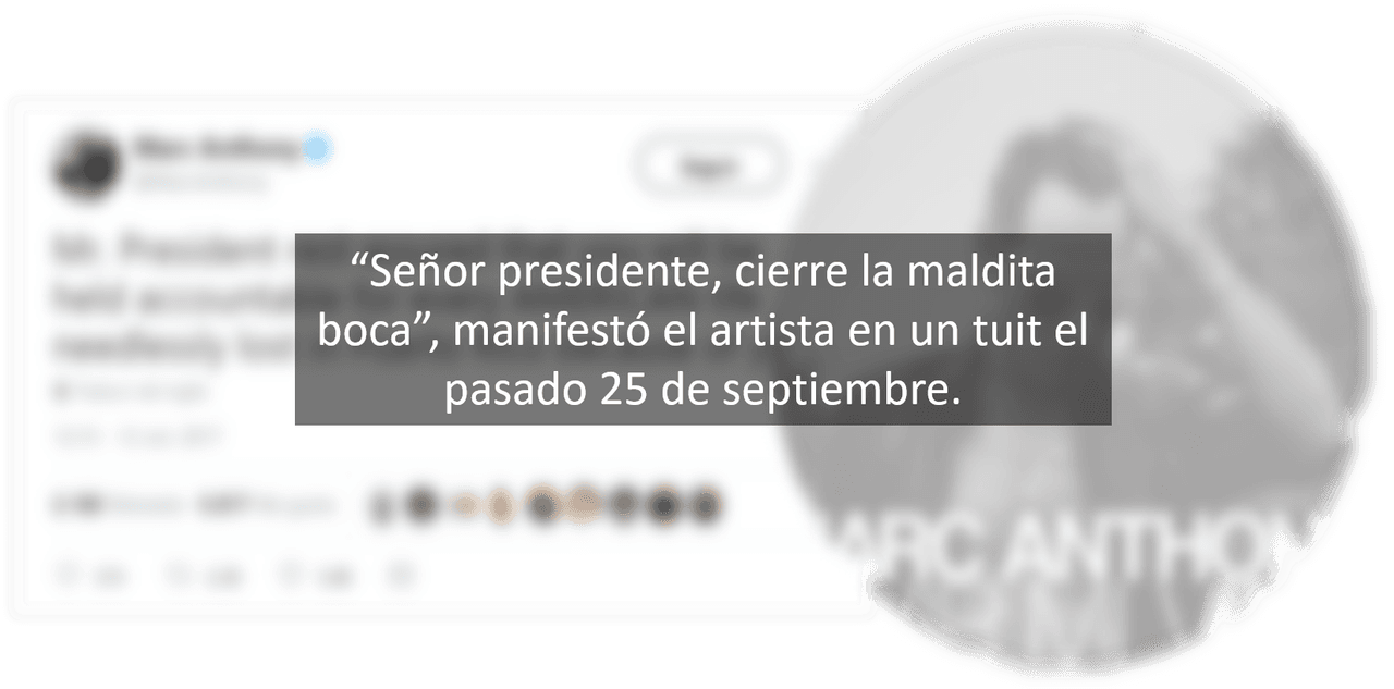 Los mensajes de Marc Anthony y Donald Trump en Twitter.