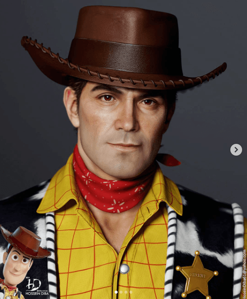 <b>Woody el comisario</b>
<br>El muñeco preferido de Andy en la cinta, que estrenó su primera entrega en 1994, tiene un diseño que, de acuerdo con los fans de Hossein, es “demasiado guapo”.