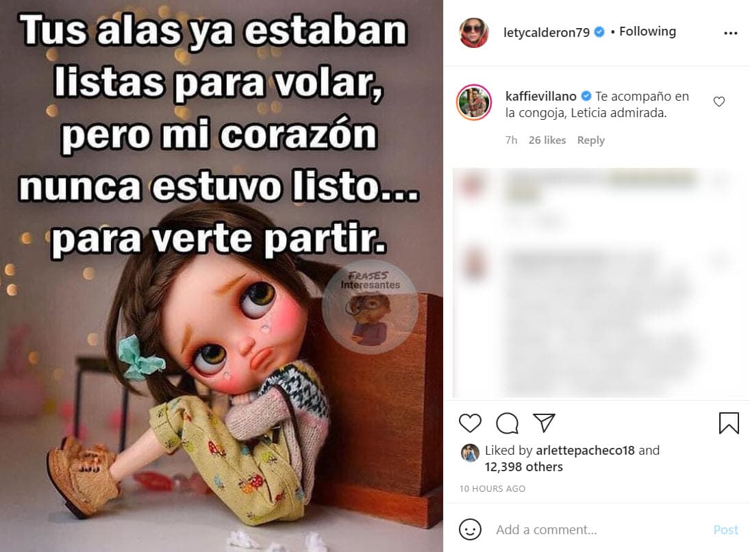 Por la noche, la protagonista de 'Esmeralda' externó su tristeza con una imagen en su cuenta de Instagram.
<br>