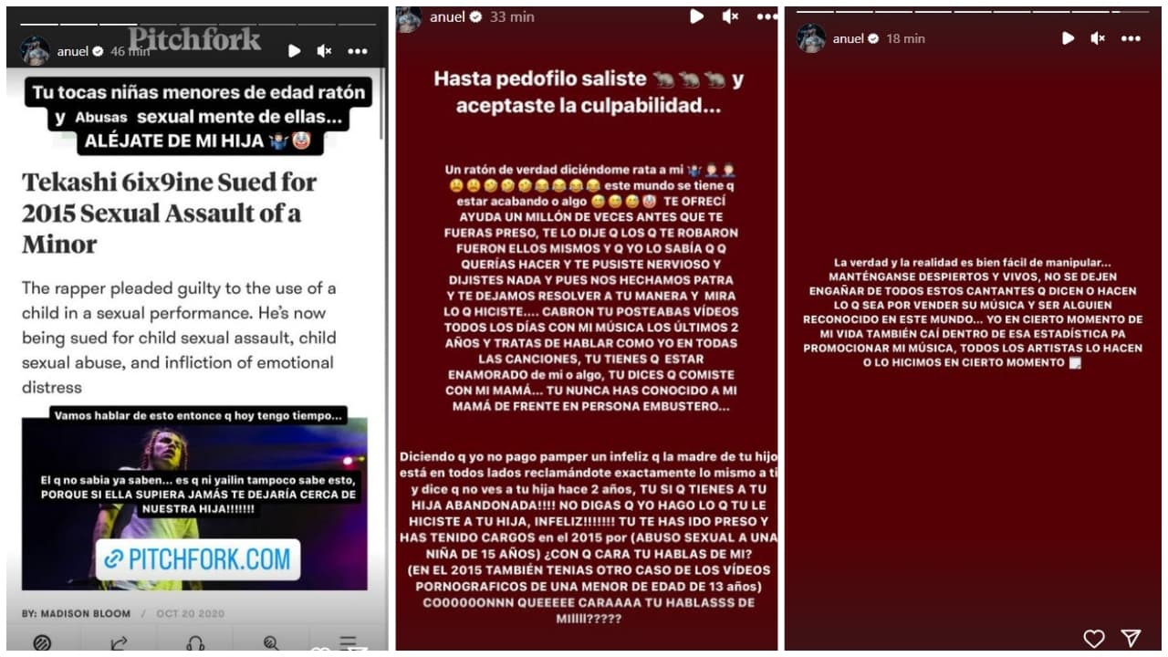 Anuel arremete en contra de Tekashi 6ix9ine.