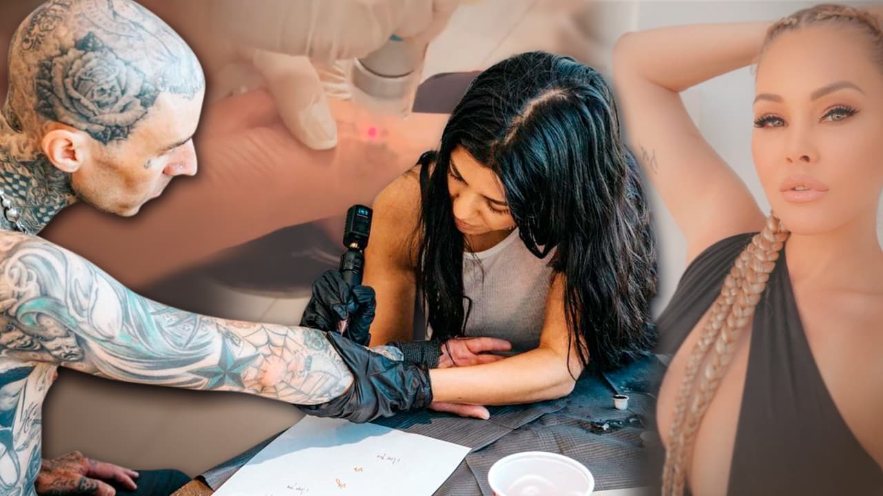 Mientras Kourtney Kardashian tatúa a su novio, la ex de Travis Barker borra su nombre de la mano