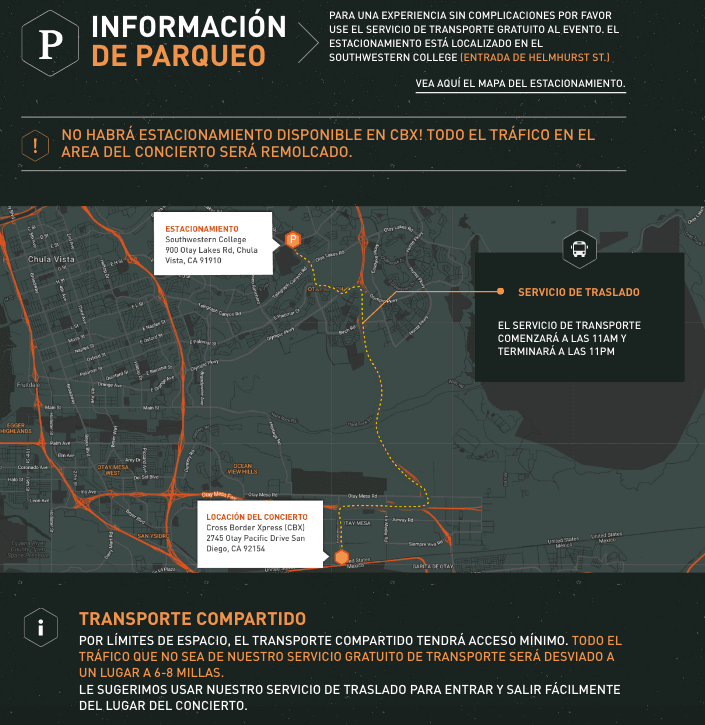 Parking information RiseUp As One