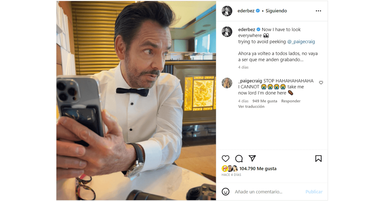 Eugenio Derbez respondió a la tiktoker Paig Craig, que no lo reconoció en público