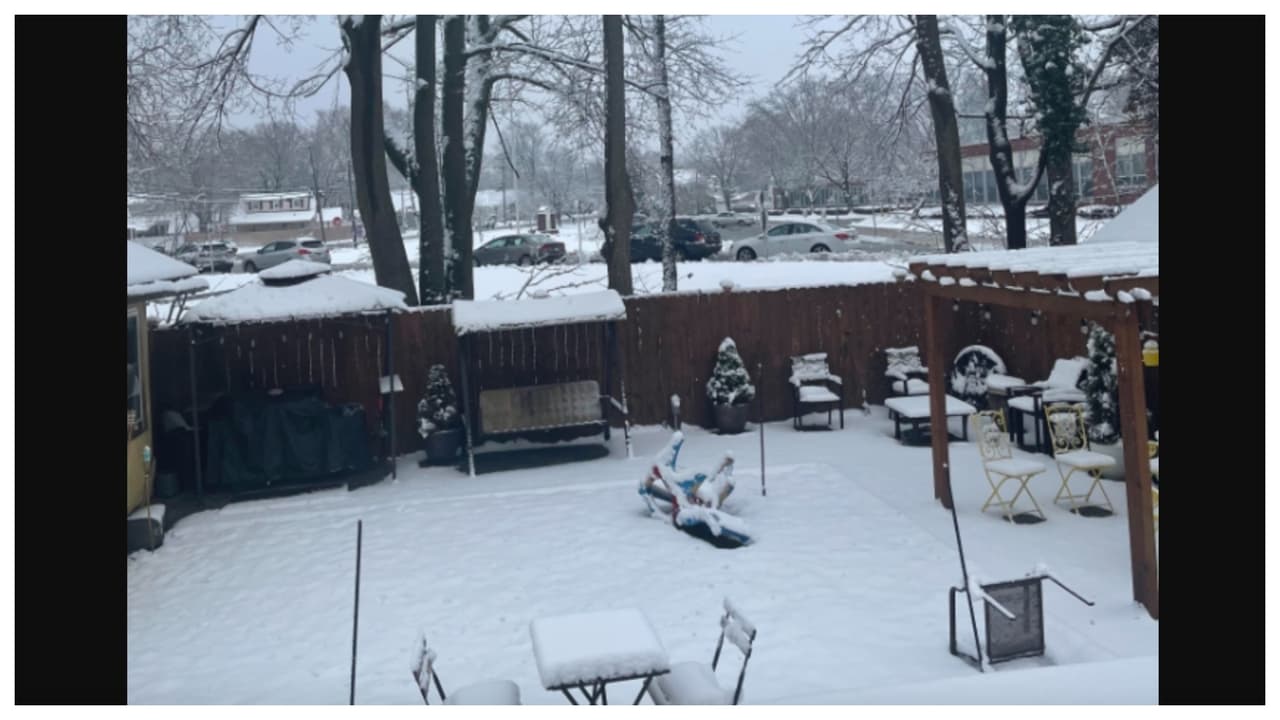 "Me encanta mirar mi patio cuando se llena de nieve desde mi comedor". 
<br> Autor: Divina Medina