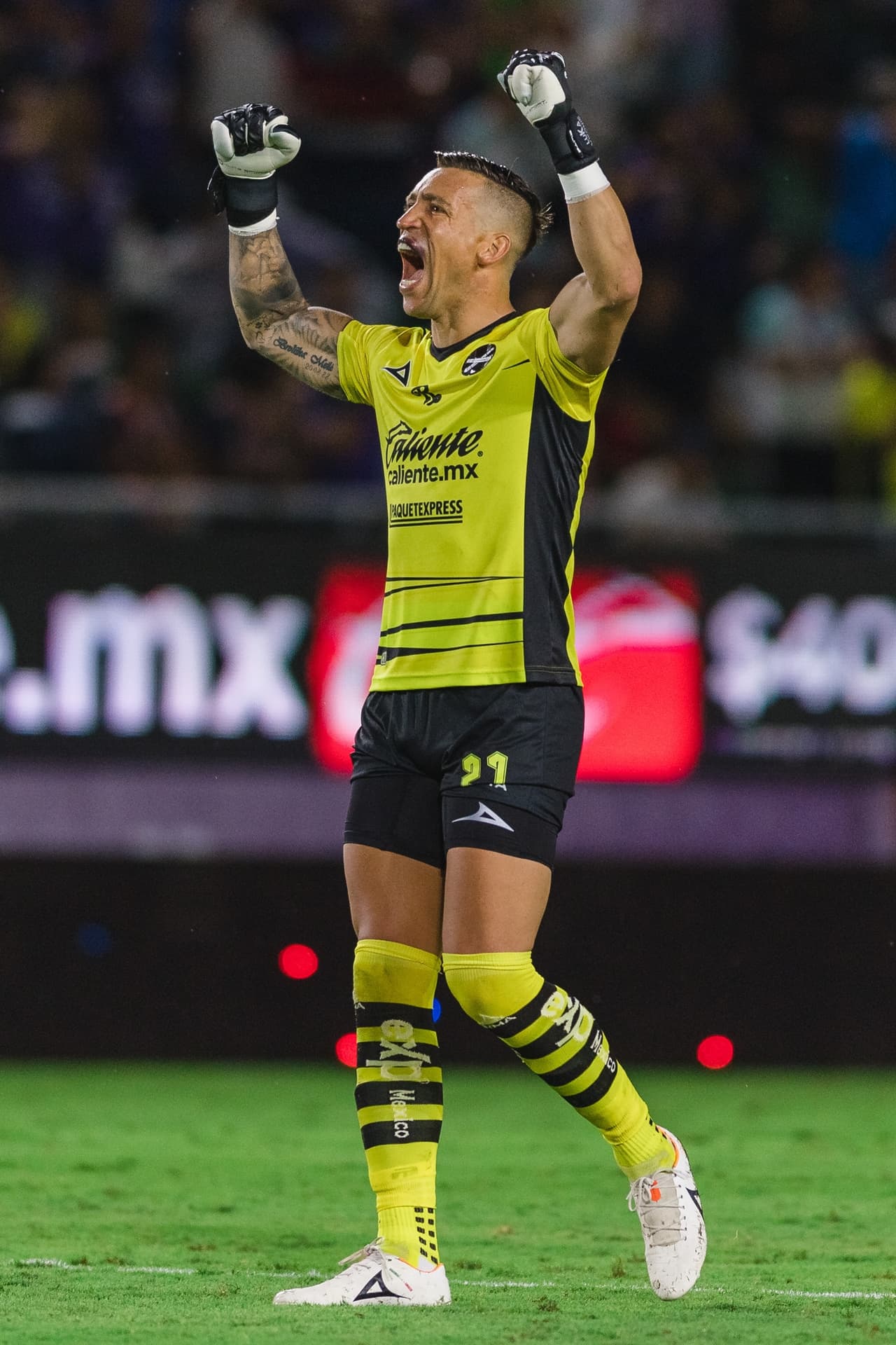 Nicolas Vikonis celebró así el gol de Sánchez.