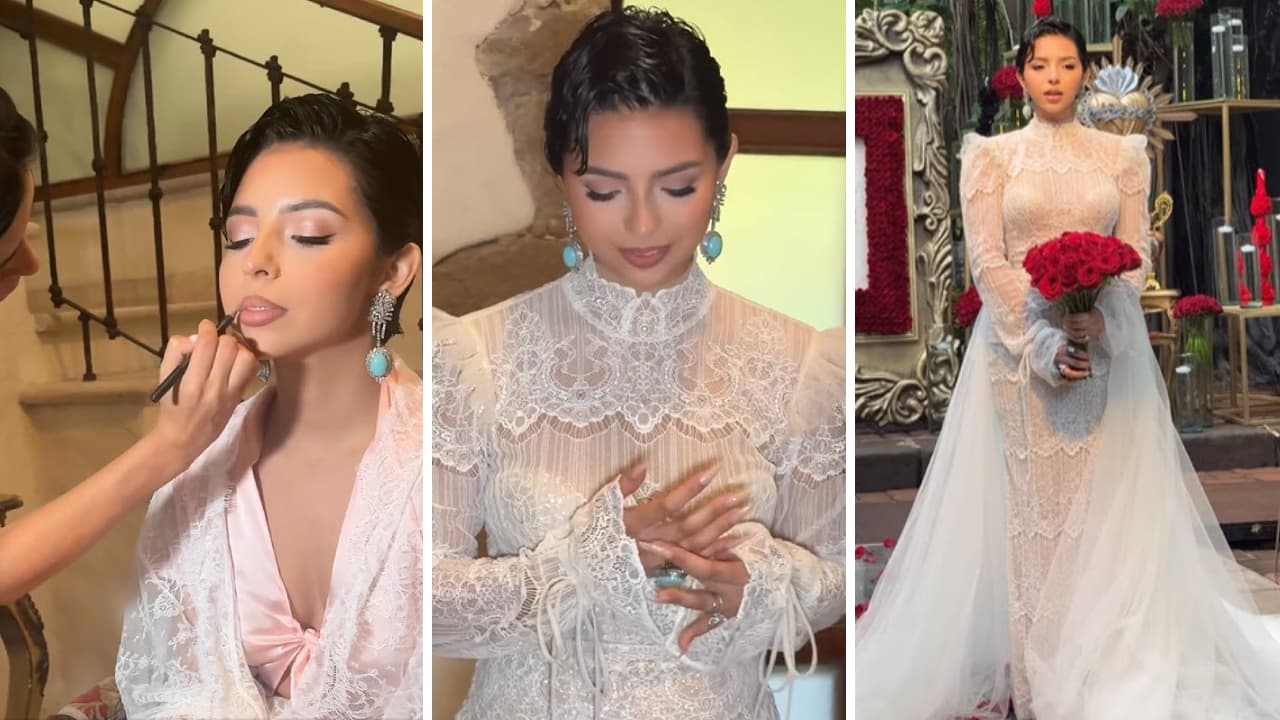 El proceso de maquillaje de Ángela Aguilar.