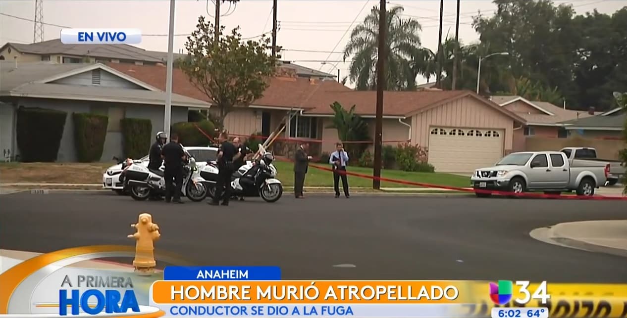 Hallan el cuerpo de un hombre en medio de una calle de Anaheim, policía ya investiga