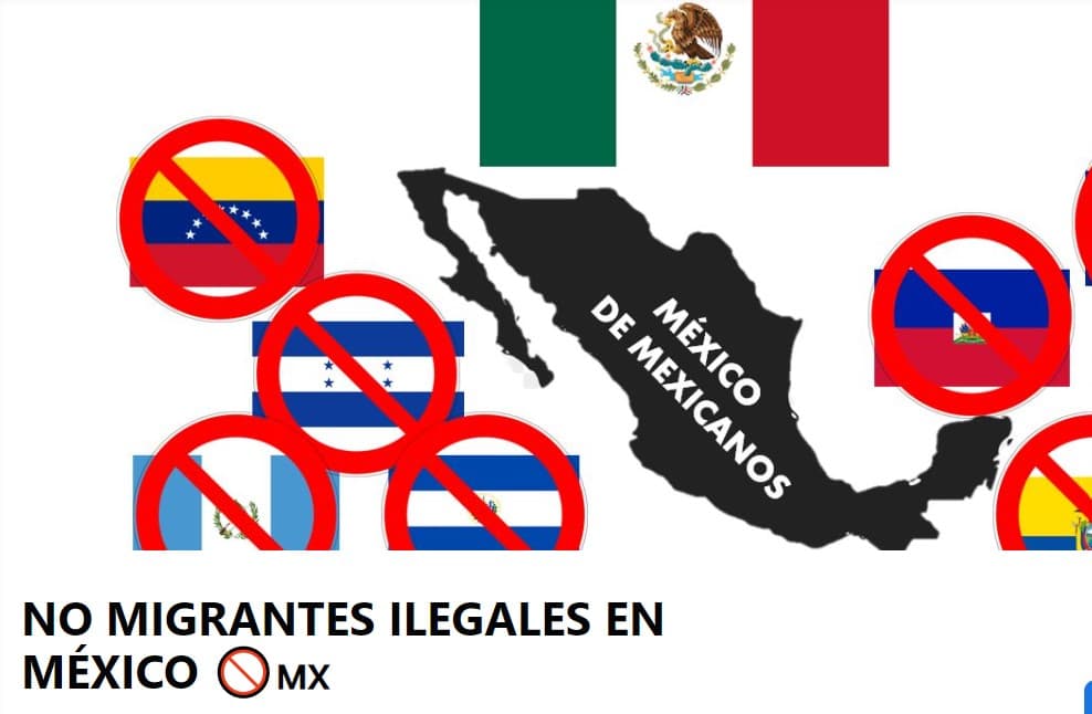 Grupo de Facebook 'No migrantes ilegales en México'.