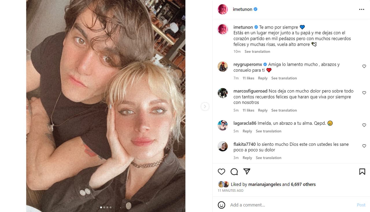 La esposa de Julián Figueroa lo despidió con un sentido mensaje.