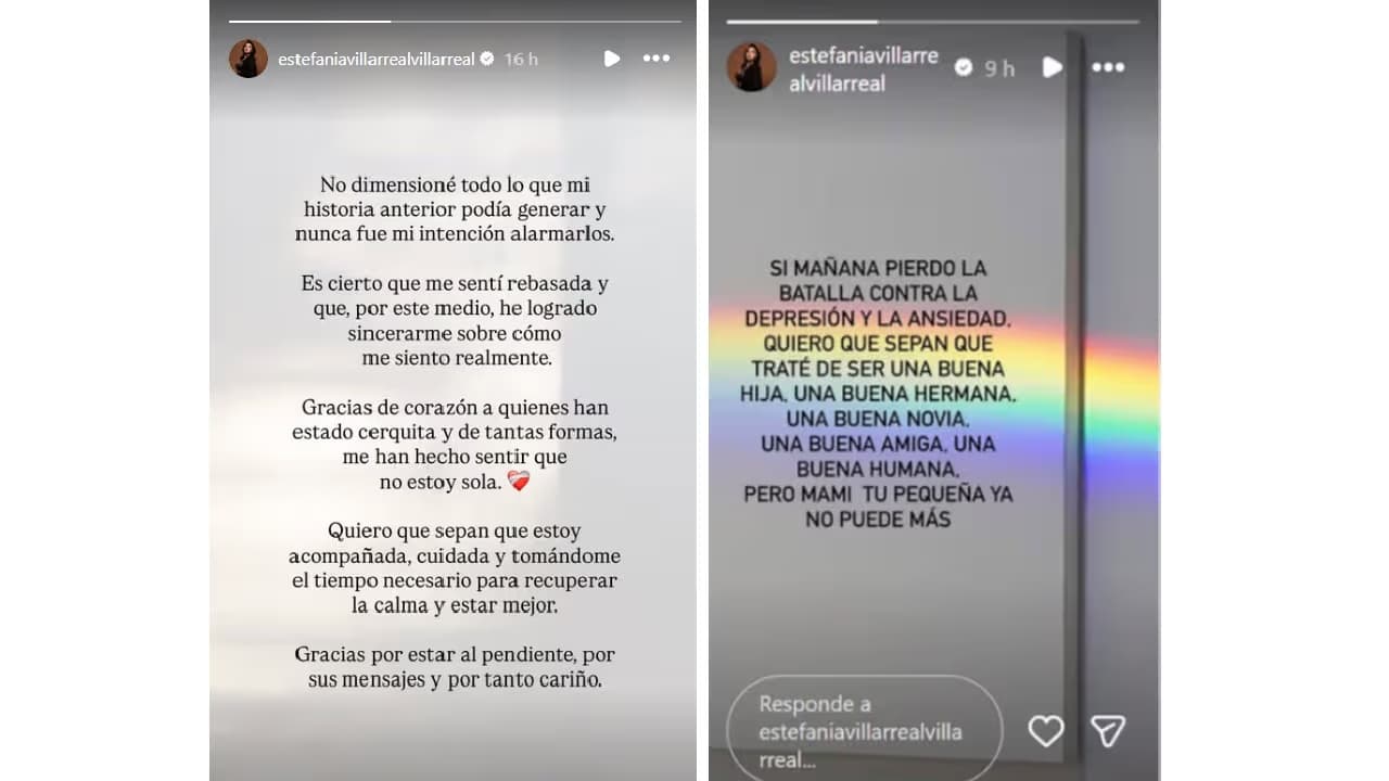 Estefanía Villarreal publicó estos mensajes en días pasados.
