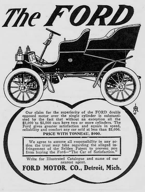 Después de ser despedido de la Henry Ford Company, Henry convenció a un grupo de inversionistas para que invirtieran en sus ideas y reunir el capital necesario para fundar y operar a la Ford Motor Company en 1903. Inmediatamente Ford se dedicó al diseño y construcción de su ansiado auto popular, pero para poder costearlo tuvo que construir autos de lujo como este Model B de 1904. Henry nunca tuvo un verdadero interés en construir autos de lujo.