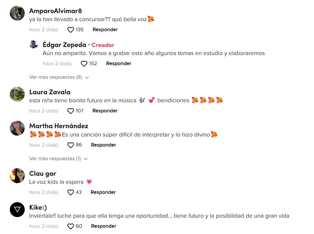 Los usuarios de TikTok preguntaron si la niña concursará en programas de talento