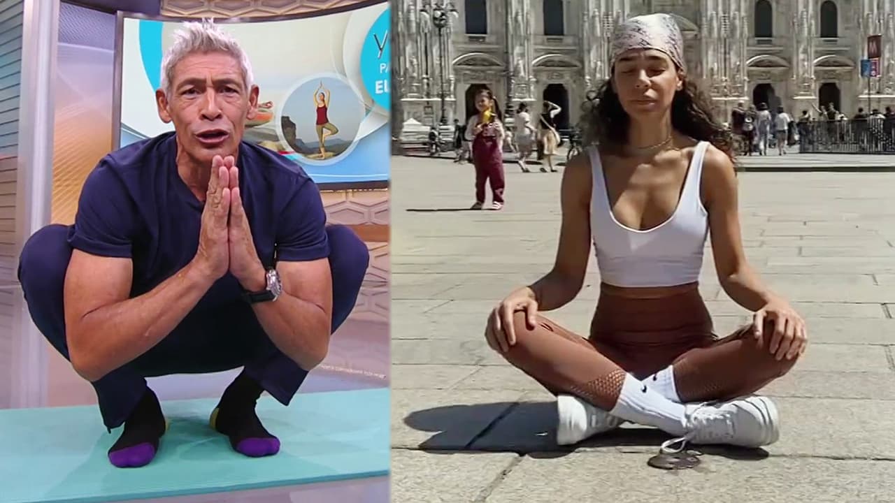 Yoga para subir el ánimo: Johnny Lozada puso en práctica las posturas que nos enseñó Yudy Arias