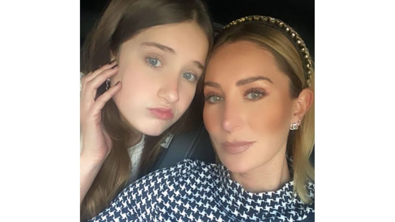 Geraldine Bazán y su hija