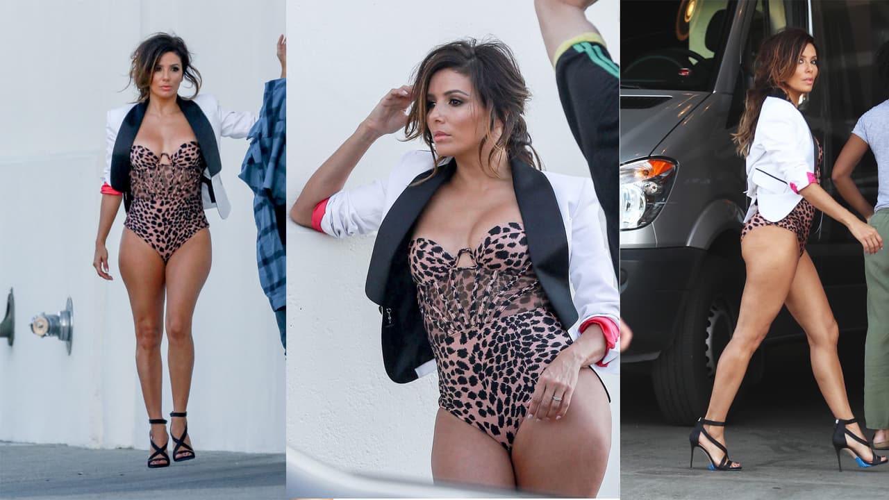 Eva Longoria durante un sesión fotográfica en los estudios MILK, en Hollywood.