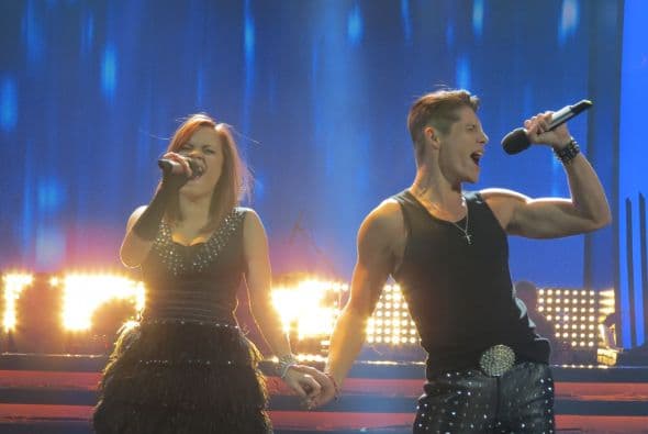 Ana Cristina con Fernando en su cierre.