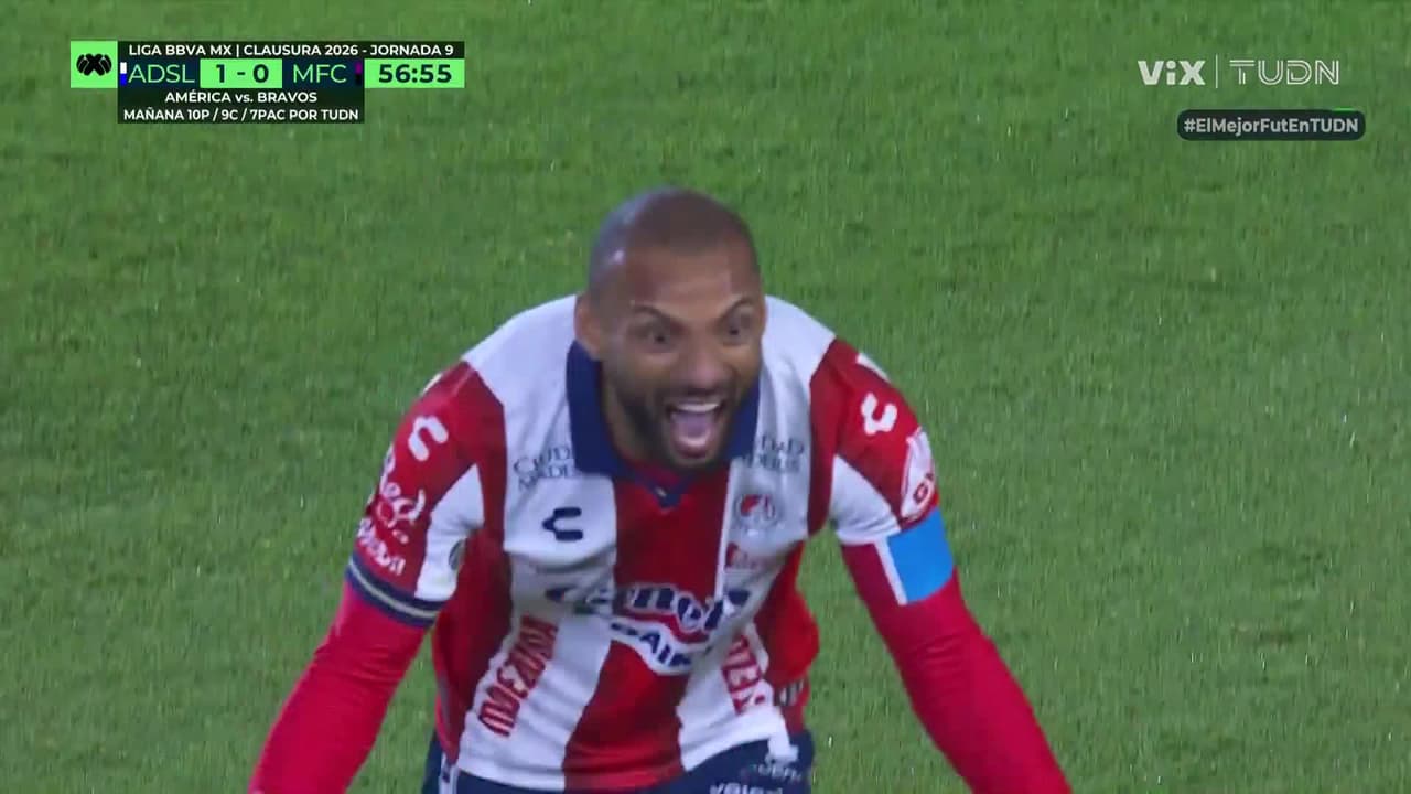 ¡De otro partido! Golazo de Joao Pedro para el 2-0 de San Luis